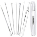 7PCS Blackhead Remover, Blackheads Extraction Removal Tool, Blemish Acne Pimple Extractor, Stainless Steel Removing Kit, Nose Face Clean Tools by OMDEAL OMDEAL