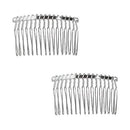 Beadaholique 2-Piece Fancy Hair Combs with Fun Craft Beading Project, 1-1/4-Inch, Silver Beadaholique