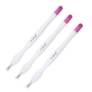 IVON 3 Pack Nail Cuticle Trimmer Pusher Remover, Double End & Plastic Handle (White) IVON