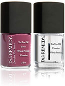 Dr.'s Remedy Enriched Nail Polish, Brave Berry With Base Coat Set 0.5 Fluid Oz Each Dr.'s Remedy