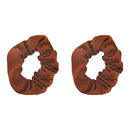Set of 2 Solid Scrunchies (Camel) Motique Accessories