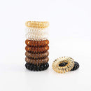 GIMME Spiral Bands. No Crease Coil Hair Ties, Strong Grip Without Pulling or Snagging, No Crease Phone Cord Hair Ties. 10ct. Blonde Brunette (Neutral) GIMME