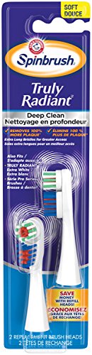 ARM & HAMMER Spinbrush Truly Radiant Deep Clean Replacement Brush Heads Soft Arm & Hammer