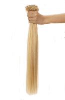 Double Weft Clip in Remy Human Hair Extensions 10''-22'' Grade 7A Quality Full Head Thick Thickened Long Soft Silky Straight 8pcs 18clips for Women Beauty 16" / 16 inch 130g,