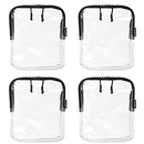 Clear Toiletry Bag 4 Pack By Borsali - TSA Approved Size Travel and Cosmetic Organizer - Quart Size for 3-1-1 Liquids & Other Personal Items - For Luggage, Purse or Car BORSALI