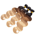 12A Ombre Brazilian Virgin Body Wave Hair 3 Bundles (T1B/30/27,16" 16" 16") Ombre Virgin Brazilian Remy Human Hair Weave Bundles 100% Unprocessed Virgin Remy Hair Bundles 3 Tone Ombre Hair Weft ROYAL IMPRESSION
