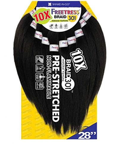 Freetress Synthetic Braid - 10X BRAID 301 28 (1 Jet Black) FreeTress Braids