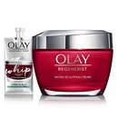 Olay Regenerist MicroSculpting Cream Face Moisturizer with Hyaluronic Acid, Niacinamide, Vitamin B3+, 1.7 Oz + Whip Face Moisturizer Travel/Trial Size Gift Set Olay
