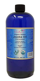 Organic Verdana Golden Jojoba Oil – USDA Certified Organic – Cold Pressed, Unrefined, 100% Pure and Hexane Free – 32 Fl. Oz. Verdana