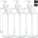 Youngever 6 Pack Clear Plastic Pump Bottles 16 Ounce, Empty Pump Bottles for Shampoo, Pump Bottles Bottles for Cleaning Solutions Youngever