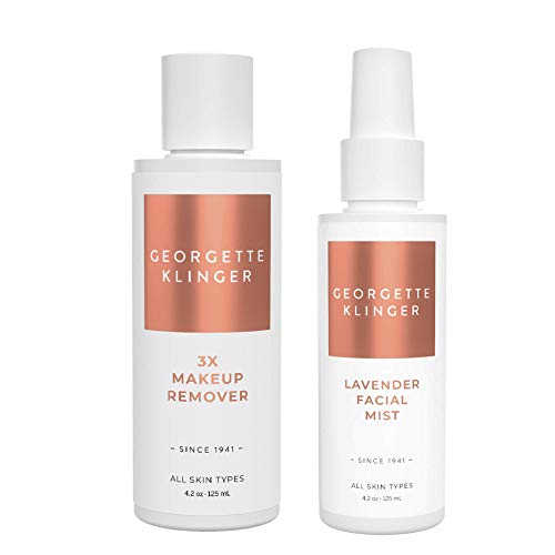 Makeup Remover & Facial Setting Spray Set by Georgette Klinger Skincare - Lavender Face Mist & 3X Makeup Remover Georgette Klinger