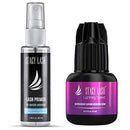 Lightning Speed Eyelash Extensions Glue – Stacy Lash 5ml + 40ml Primer/ 0.3 Sec Drying time/Retention – 6-8 Weeks/ Lowest Fumes/ Maximum Bonding Power/ Professional Use Only/Black Adhesive STACY LASH