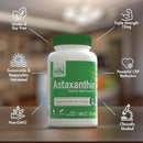 Health Thru Nutrition Astaxanthin Triple Strength 12mg Supplement 120 Softgels | AstaZine from Algae Organically Grown in Pristine Himalayan Water | Skin and Vision Support Infinity Warehouse