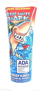 Great White Shark Cool Berry Flavor Toothpaste 4.2oz Plak Smacker