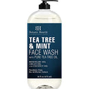 BOTANIC HEARTH Tea Tree Face Wash with Mint - Acne Fighting, Therapeutic, Hydrating Liquid Face Soap with Pure Tea Tree Oil - for Women and Men, Paraben Free, Fights Acne - 16 fl oz Botanic Hearth