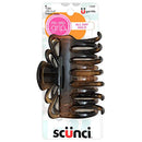 Scunci No-Slip Grip Jaw Clip For Thick Hair, Black, Brown, Light Brown (Pack of 1) Scunci