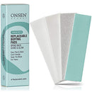Onsen Nail Buffer Block Replacement Pads - 3 Way Buffing Smooth Shine Natural Nail Polisher with 3 Sides Coarse Soft Silky for Professional Nail Care, Nail Buffer Replacement Pads, 4x Combo Pads, 3pk Onsen Secret
