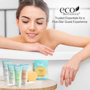 Travel Size Hotel Toiletry Set 150 Count 0.85 oz Bottles Guest Amenities for Vacation Rentals and Short Term Rentals Paraben Free White Tea Scent Infused with Aloe and Olive Oil by Eco Botanics Infinity Warehouse