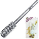 PANA Professional 3/32" Shank Size - Smooth Top Small Barrel Silver Carbide Bit Coarse Grit - Nail Drill Bit for Dremel Machine PANA