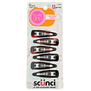 Scunci No-Slip Grip Snap Hair Clips 6 ea (Pack of 3) Scunci