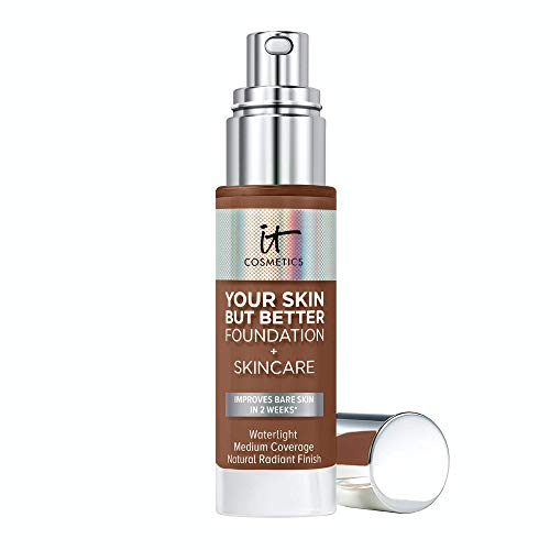 IT Cosmetics Your Skin But Better Foundation + Skincare, Deep Neutral 58 - Hydrating Coverage - Minimizes Pores & Imperfections, Natural Radiant Finish - With Hyaluronic Acid - 1.0 fl oz It Cosmetics