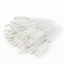 i-Laesh 100 Pcs Crystal Eyelash Brush Mascara Wands Disposable Eyebrow / Lash Brushes for Eyelashes Extensions Eye Makeup Kit Lashes Applicator Tool Spoolies (Crystal White) i-laesh