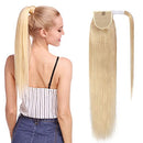100% Human Hair Ponytail Extensions 18 Inches Wrap Around Human Hair Ponytail With Comb Clip in One Piece Pony Tail Hairpiece Long Straight Silky For Women
