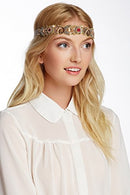 Jolie USA Beige Boho Beaded Hair Jewelry Headband Jolie USA