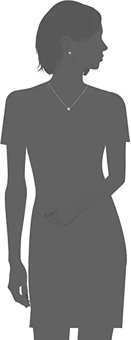 Silver 1/10 Cttw Diamond Miracle-Plate 18" Pendant Necklace and Stud Earrings Jewelry Set - Choice of Metal Colors Martin and Mark Gift Store
