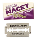 50 NACET STAINLESS Double Edge Razor Blades NACET O'clock