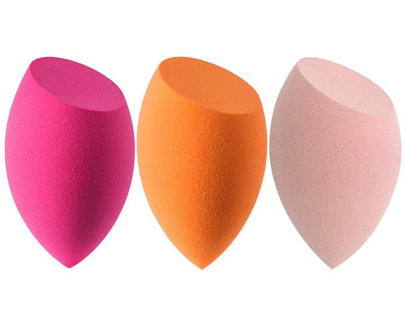 3pcs Beauty Makeup Sponges set for Dry & Wet Use - Foundation Blending Sponge for Concealer Blush Powder, Multi-color Blender Sponges (3pcs - Multi-colored A) KNEEDARKYEAR