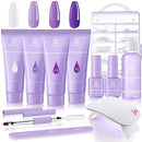 Makartt Purple Poly Nail Extension Gel Kit with Nail Lamp Bundle - Basic Poly Nails for Beginners with 6W UV&LED Lamp Makartt