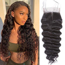 QTHAIR 12A Grade Peruvian Loose Deep Wave Human Hair 100% Unprocessed Peruvian Virgin Human Hair (16", 4x4 Closure) QTHAIR