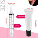50PCS 10ml Black Lip Gloss Tubes Empty Clear Lip Balm Containers Refillable Soft Cosmetic Squeeze Tubes for Lip Gloss Base Glitter Pigment Powder 2 Syringes + Tag Labels Stickers by AMORIX AMORIX