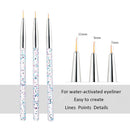 Bowitzki 3 Pieces / Count Professional Makeup Brush Line Fine Point Eyeliner for Water Activated Eyeliner Graphic Liner Hydra Liner Bowitzki