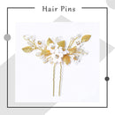 Asooll Bride Wedding Hair Pin Flower Bridal Head Clip Rhinestone Crystal Headpiece for Women and Girls(Gold) Asooll