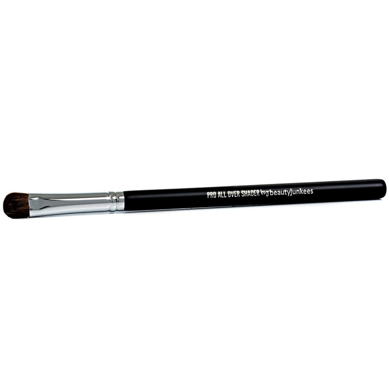 Professional Shader Eyeshadow Brush - Beauty Junkees pro All Over Short Flat Shader Eye Makeup Brush with Dense Rounded Natural Hair Bristles to Pack Eye Shadow Powder on Eyelid; Premium Quality Beauty Junkees