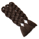 24 inch Jumbo Braiding Hair Jumbo Braid Hair Extensions Jumbo Box Braids Crochet Hair Long Rainbow Colorful for Women Kids DIY High Temperature Synthetic Fiber Medium Brown 6 Bundles Benehair