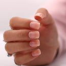 Yalice Square Fake Nails Glossy Short Press on Nails Acrylic Full Cover False Nails for Women and Girls 24Pcs (Nude Pink) Yalice