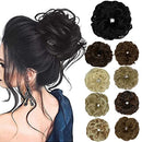 OKHOTY Hair Bun Extensions Messy Curly Hair Scrunchies Hairpieces Synthetic Donut Updo Hair Pieces Scrunchy Scrunchie Hair Bun for Women Girls(1PCS Dark Black) OKHOTY