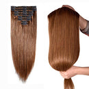 MY-LADY Double Weft 100% Remy Human Hair Clip in Extensions 10''-22'' Grade 7A Quality Full Head Thick Thickened Long Soft Silky Straight 8pcs 18clips Off Black (24" / 24 inch 170g,