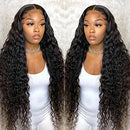 ISEE Hair Transparent Lace Front Wigs Human Hair Deep Wave Wigs 150% Density Deep Curly 13X4 Lace Frontal Human Hair Wigs for Black Women Pre Plucked with Baby Hair Natural Color (24 Inch) ISEE Store