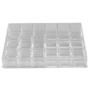 Home Basics 24 Compartment Transparent Plastic Cosmetic Makeup and Nail Polish Storage Organizer Holder for Vanity, Bathroom Counter or Dresser, Clear Home Basics