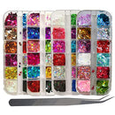 4 Boxes Holographic Nail Glitters Sequins Set Laser Butterfly Heart Alphabet Letter Star Chunky Glitter Flakes Acrylic Nail Art Tips Stickers Decorations for Craft/Resin Art/Makeup LoveOurHome