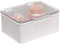 mDesign Plastic Stackable Bathroom Vanity Countertop Storage Cosmetic Organizer Box with Hinged Lid for Makeup, Beauty, Hair, Nail Supplies - 2 Pack - Light Gray/Clear mDesign Store