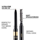 L'Oreal Paris Makeup Brow Stylist Definer Waterproof Eyebrow Pencil, Ultra-Fine Mechanical Pencil, Draws Tiny Brow Hairs and Fills in Sparse Areas and Gaps, Light Brunette, 0.003 Ounce (Pack of 2) L'Oreal Paris