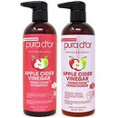 PURA D'OR Apple Cider Vinegar Thin2Thick Set (2 x 16oz) ACV Shampoo & Conditioner, Clarifying, Detox Biotin, Keratin, Caffeine, Castor Oil, All Hair Type, Men/Women (Packaging may vary), Red, (84059) PURA D'OR