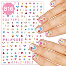xo, Fetti Kids Nail Stickers - 816 Decals | Birthday Girl Party Favors, DIY Home Activity, Gift, Cute Nail Transfer, Groovy, Princess, Girl Power, Easter Basket xo, Fetti
