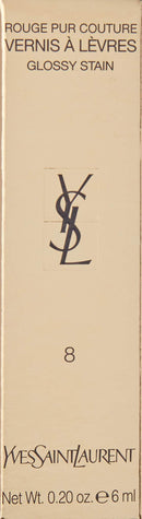 Yves Saint Laurent Rouge Pur Couture Vernis A Levres Glossy Stain Lip Gloss, No. 8 Orange De Chine, 0.2 Ounce C-YS-580-45 Yves Saint Laurent