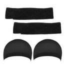 Wig Grip Headbands For Women Edge Saver Wig Headband Wig Bands No Slip Velvet Wig Grip Elastic Stretched 2 Pieces Wig Head Bands With 2 Pieces Wig Caps Hair Wig Nets Stretch Mesh Gbrand